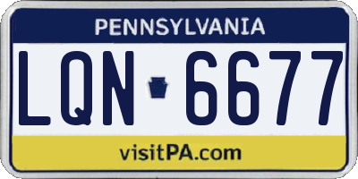 PA license plate LQN6677
