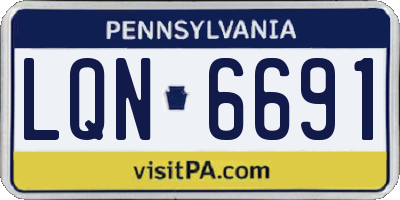 PA license plate LQN6691