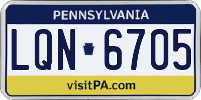 PA license plate LQN6705