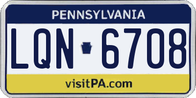 PA license plate LQN6708