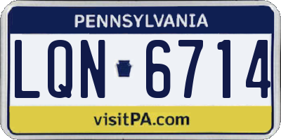 PA license plate LQN6714