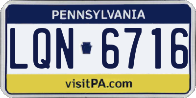 PA license plate LQN6716