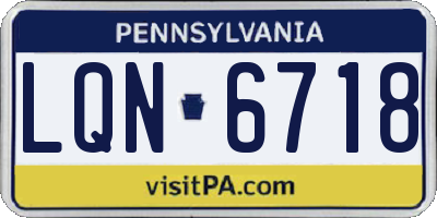 PA license plate LQN6718