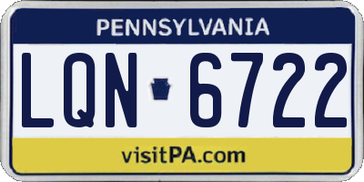 PA license plate LQN6722