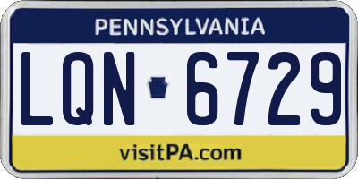 PA license plate LQN6729