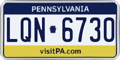 PA license plate LQN6730