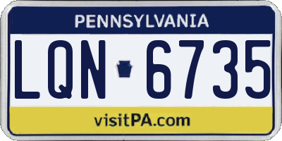 PA license plate LQN6735