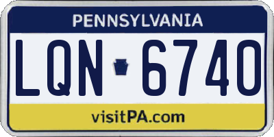 PA license plate LQN6740