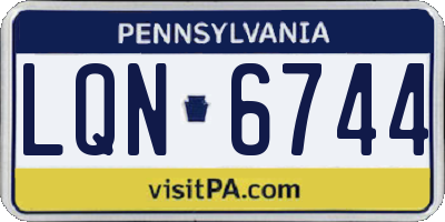 PA license plate LQN6744