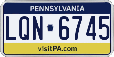 PA license plate LQN6745