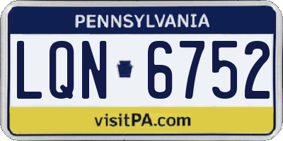 PA license plate LQN6752