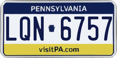 PA license plate LQN6757
