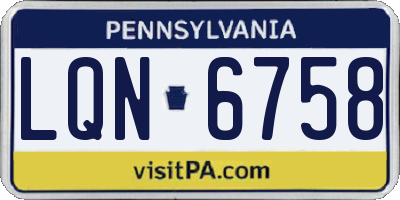 PA license plate LQN6758