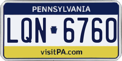 PA license plate LQN6760