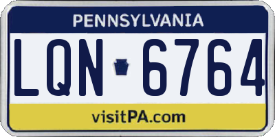 PA license plate LQN6764