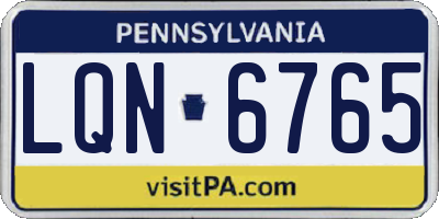 PA license plate LQN6765