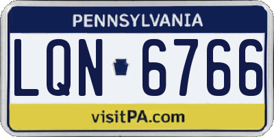 PA license plate LQN6766