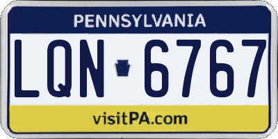 PA license plate LQN6767