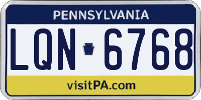 PA license plate LQN6768