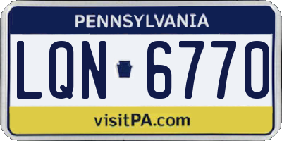 PA license plate LQN6770