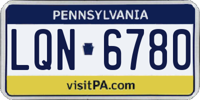 PA license plate LQN6780