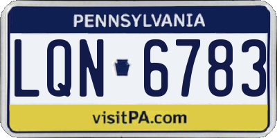 PA license plate LQN6783