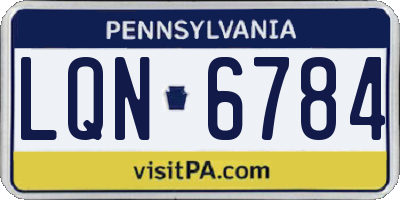 PA license plate LQN6784