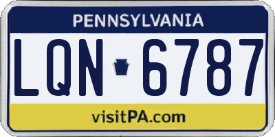 PA license plate LQN6787