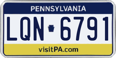PA license plate LQN6791
