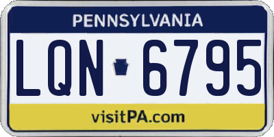 PA license plate LQN6795
