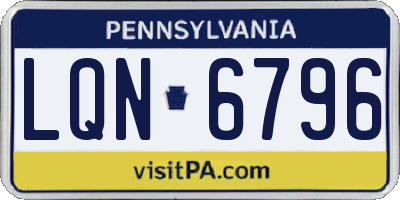 PA license plate LQN6796