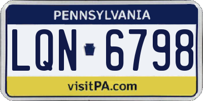 PA license plate LQN6798