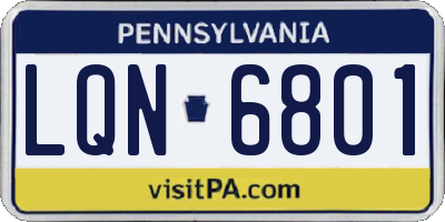 PA license plate LQN6801