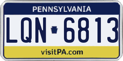 PA license plate LQN6813