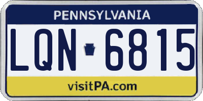 PA license plate LQN6815