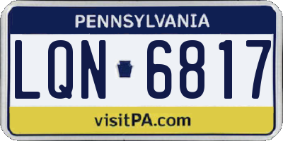 PA license plate LQN6817