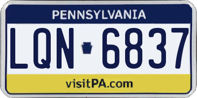 PA license plate LQN6837