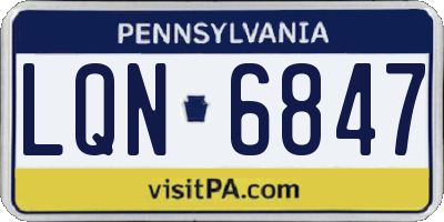PA license plate LQN6847