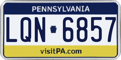PA license plate LQN6857