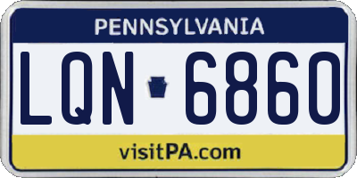 PA license plate LQN6860