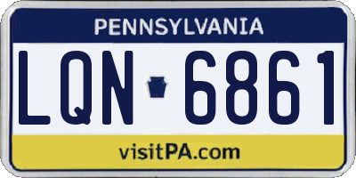 PA license plate LQN6861