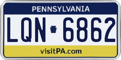 PA license plate LQN6862