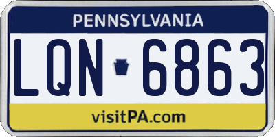 PA license plate LQN6863