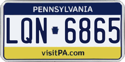 PA license plate LQN6865
