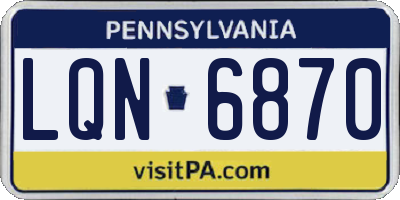 PA license plate LQN6870