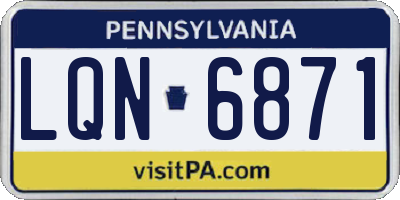 PA license plate LQN6871