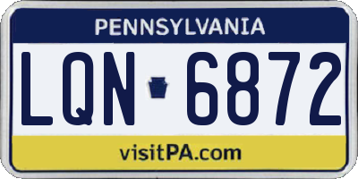 PA license plate LQN6872
