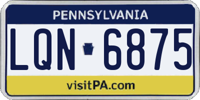 PA license plate LQN6875