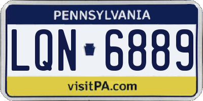 PA license plate LQN6889