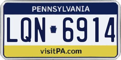 PA license plate LQN6914